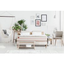 Ensemble Le Doux 90x190cm Memoire De Forme 3 Zones De Confort - Ep. 24cm + Sommier Kit Blanc
