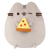Peluche Mascotte 24cm Avec Pizza Design Charmant Ultra Doux Gris Clair Pusheen