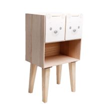Table De Nuit Enfant Ourson - L. 40 X H. 66 Cm - Blanc