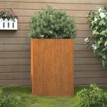 Jardinière Bac À Fleurs 42x38x75 Cm Acier Corten