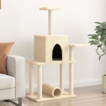 Arbre À Chat Avec Griffoirs En Sisal Crème 122 Cm Vidaxl
