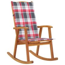 Chaise À Bascule Avec Coussins Bois D'acacia Massif 29