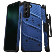 Pack Coque Blindé Avec Support Et Verre Trempé Galaxy S22 Plus Bolt Antichoc Noir / Bleu Zizo