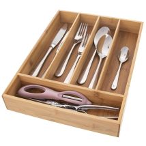 Organisateur De Tiroir À Couverts Insert En Bambou 35x26 Cm