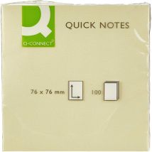 Bloc-notes Quick Notes 76x76mm 1 Bloc 100f Repositionnables Coloris Jaune Q-connect