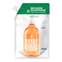 Savon Liquide Mains Extra Pur De Marseille Anti-bactérien Origine Naturelle Fleur D'oranger Éco-recharge Savon Le Naturel