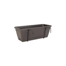 Kit Jardiniere Venezia Avec Réserve D'eau - Gris Anthracite - 10l - 49 X 19,5 X 16,6 Cm -