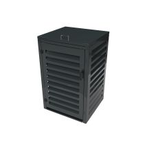 Cache Poubelle Extérieur Simple En Aluminium Thermolaqué - Abri Pour 1 Conteneur 360 Litres – Gris Anthracite Ral 7016