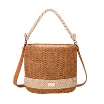 Sac Seau Pour Femme Effet Rafia Bohème Avec Anse Corde Et Bandoulière Marron / Beige Gallantry