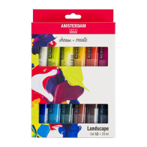 Royal Talens Set De Peinture Acrylique Paysage - Amsterdam 12 Couleurs 20 Ml