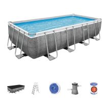 Piscine Hors-sol Bestway Power Steel Ratan - Tubulaire - 488 X 244 X 1