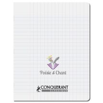 Cahier Poésie Et Chant Polypro 17x22cm 90g 48p Grands Carreaux Incolore Conquérant