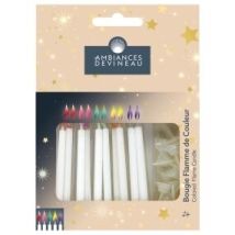 Lot De 10 Bougies Blanches Flamme Devineau