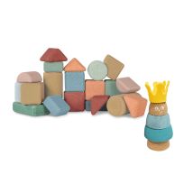 Korko - Set De 1 Coffret De 20 Blocs De Construction Avec 1 Jouet À Empiler Roi En Liège Pour Tout-petits - Dès 18 Mois