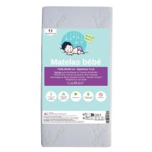 Matelas Bébé 50x83 Cm Berceau Ou Lit Bébé Fabriqué En France Été & Hiver Double Face Très Confortable