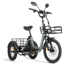 Tricycle Électrique Cysum Ag1 Pro, Batterie 48v 20ah, Marche Arrière, Grand Panier, Gris
