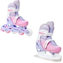 Roller En Ligne Loret Roues Led Du 27 Au 30 + Patin À Glace Enfant Mixte Lilas Raven