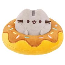 Peluche Mascote Dans Donut Au Chocolat Ultra Douce Marron Pusheen