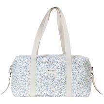 Sac À Langer Multifonctions Quilté Coton/polyester Blanc Et Bleu L41xl23xh22 Cm Candide