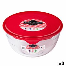 Panier-repas Rond Avec Couvercle Ô Cuisine Prep&store Ocu Rouge 1 L 17 X 17 X 9 Cm Verre (3 Unités)