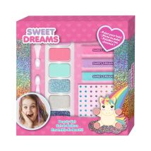 Set De Maquillage Et Coiffure Unicorn Sweet Dreams Pastel Rose 15.9x2x15.6cm Euroswan