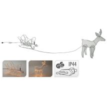 Cordon Lumineux De Noël Renne Et Traîneau 14 M Ambiance