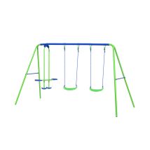 Balançoire D'extérieur Jardin Pour Enfant De Plus De 3 Ans Outdoor Toys 280x140x180 Cm Cadre En Métal Double Siège 45 K