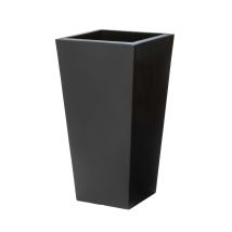 Step2 Tremont Pot De Fleur - Carré Et Grand - Onyx Noir Jardinière Balcon Léger Et Facile À Déplacer - Plastique