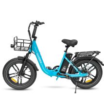 Vélo Électrique Pliable Samebike C05 Pro Step-through, 500 W, 36 V, 13 Ah, Gros Pneu, Cyan