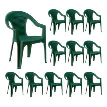 Pack 12 Chaises Empilables Avec Accoudoirs, 56 X 75 X 79 Cm, 7house