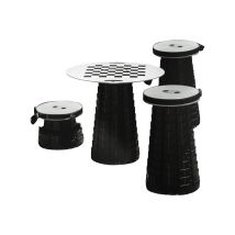 Pack Mini Max 4 Tabourets + 1 Plateau Pour Camping-car, Van, Fourgon