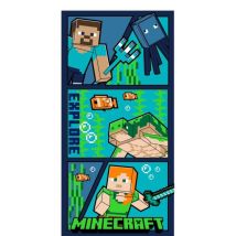 Serviette Bleu De Minecraft Steve Et Alex - 140x70 Cm