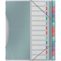 Esselte Trieur Colour'ice A4 Pp 12 Compartiments 3 Rabats Transparent