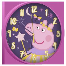 Horloge Murale - Peppa Pig Nuit Étoilée - Rose - 25 Cm