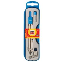 Jpc Coffret Compas 3 Pieces Nickelé Bague Et Mines