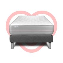 Ensemble Matelas 90x200 Cm Mousse Polyuréthane À Mémoire De Forme Sommier Gris