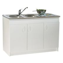 Meuble Sous Évier Mélaminé Sim Hydro 3 Portes 1200x600mm Neova S12n43120h