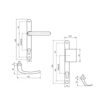 Ensemble Sur Plaques + Béquille Carré 7mm Entraxe 70mm Moir Ral 9005 Sofi 5112210005
