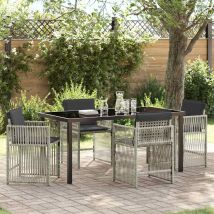 Ensemble De Salle À Manger Pour Jardin 5 Pcs Gris Clair Vidaxl