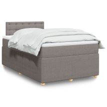 Sommier À Lattes De Lit Avec Matelas Lit Simple Lit Adulte Taupe 120x200 Cm Tissu