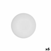 Assiette Creuse Bidasoa Fosil Blanc Céramique 21 X 21 X 4,7 Cm (6 Unités)