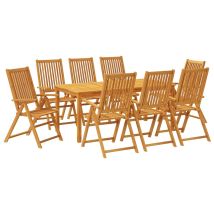 Ensemble À Manger De Jardin 9 Pcs Bois D'acacia Solide