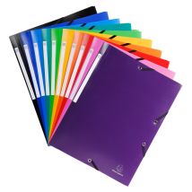 Exacompta Chemise À Élastique 3 Rabats Polypropylène 5/10e Opaque A4 Assorties X 50