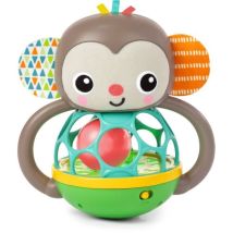 Jouet Hochet Musical Et Lumineux Grab - Bright Starts - Giggle Monkey - Avec Oball Attrape Facile - 6 Mois Et Plus