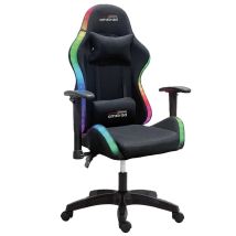 Fauteuil Gamer Led Fusion-bk Amstrad En Tissu Noir 60x60x124 Cm