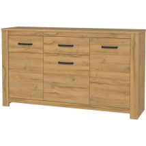 Buffet Bas - Décor Chene Vieilli - Classique - L 161 Cm