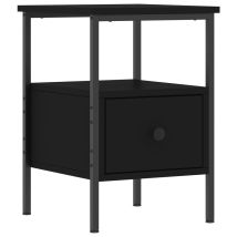 Table De Chevet Noir 34x36x50 Bois D’ingénierie