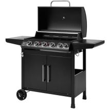 Barbecue A Gaz - Paarl - 5 Brûleurs - Surface De Cuisson : 70 X 42 Cm - Grille De Cuisson En Acier