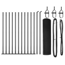 Clôture De Jardin Barrière De Jardin Set De Poteaux De Clôture Lot De 2 Gris Acier Revêtu De Poudre