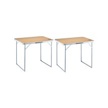 Lot De 2 Tables De Camping Pliables 4 Places - O'camp - Forme Valise - 80 X 60 X 70 Cm